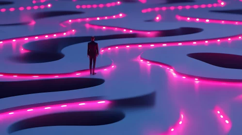 Pink Neon Labyrinth