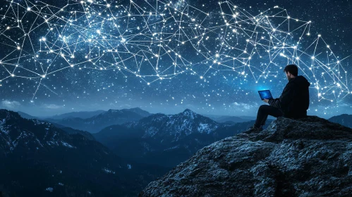 Digital Connectivity over Mountain Landscape