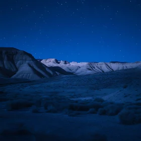 Starry Night Mountain Landscape