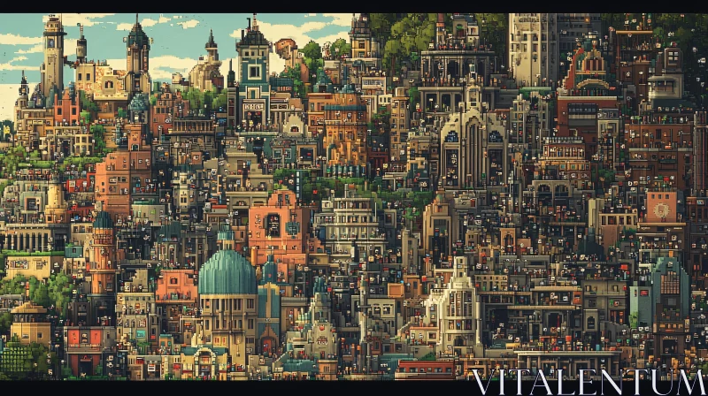 AI ART Intricate Pixel Art Cityscape