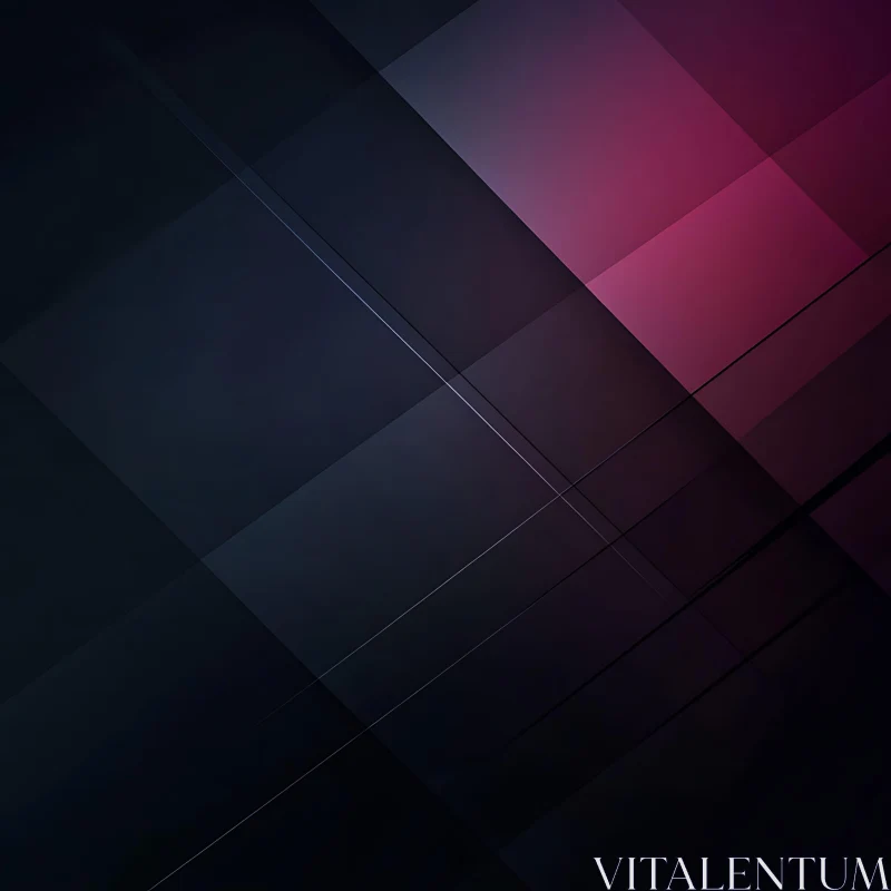 Dark Geometric Shapes with Pink Highlight AI Image