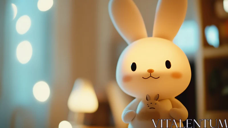 Charming Rabbit with Smaller Rabbit AI Image