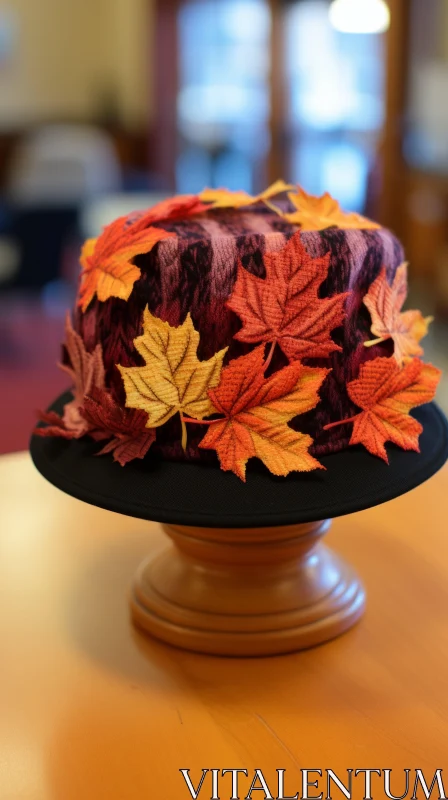 Fall Leaves Hat: Exquisite Craftsmanship and Vibrant Colors AI Image