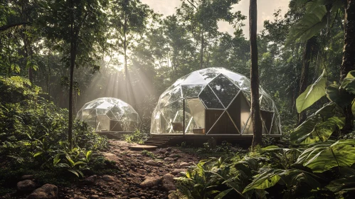 Sunlit Geodesic Domes in Nature