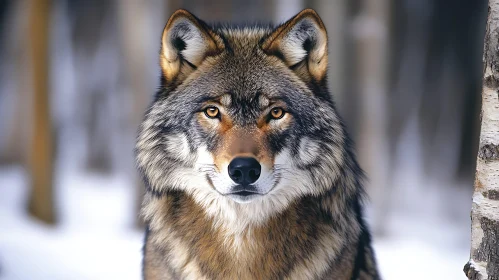 Close-Up of a Wolf Face