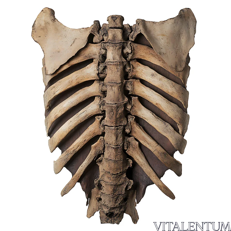 Anatomical Ribcage and Spine Study AI Image