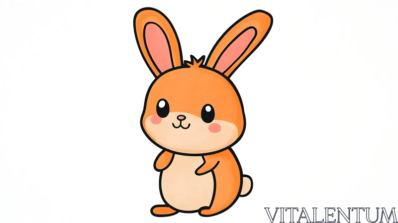 Whimsical Orange Bunny Artwork AI Image