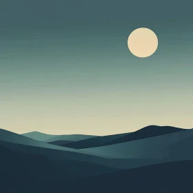 Moonlit Mountain Range