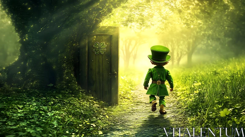 Leprechaun's Path to Emerald Forest AI Image