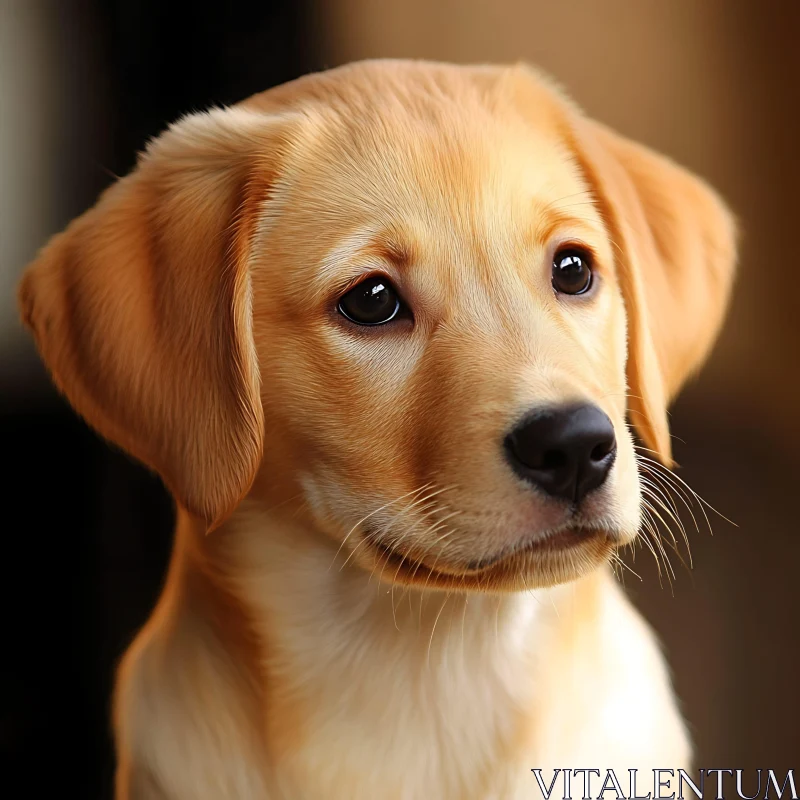 Cute Golden Puppy Close-Up AI Image