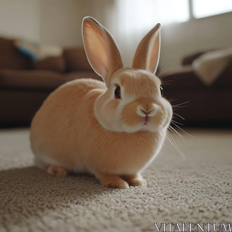 Indoor Rabbit Portrait AI Image