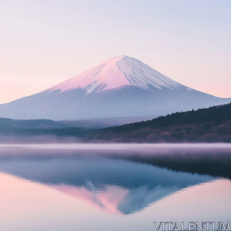 AI ART Fuji's Reflection: A Landscape of Peace