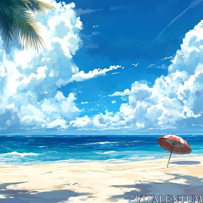 Seaside Serenity: A Day at the Beach AI Image