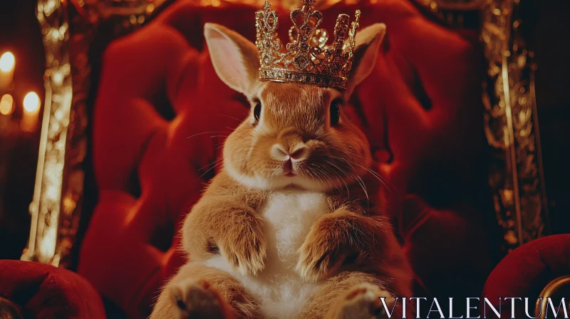 Crowned Bunny Portrait AI Image