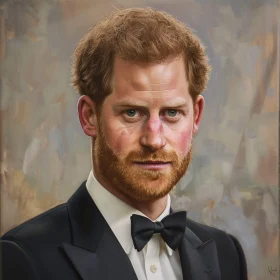 Prince Harry in Black Suit and Bow Tie