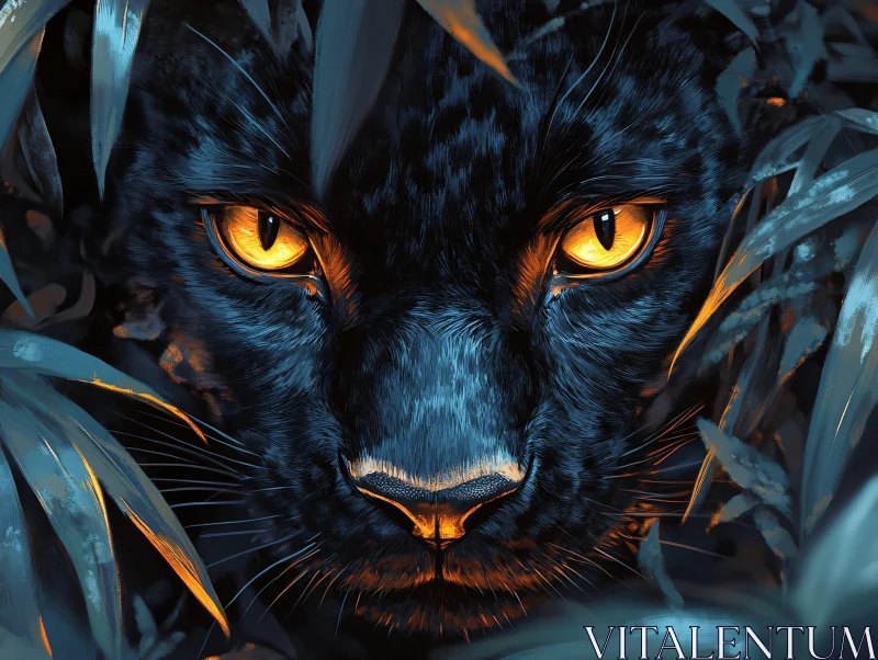 Golden Eyes of the Jungle Cat AI Image