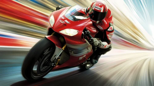 Thrilling Speed: Red Motorcycle Racing on the Track