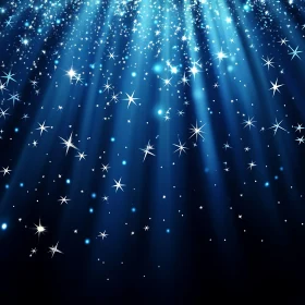 Sparkling Stars on Blue Gradient
