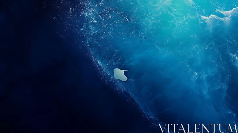 AI ART Apple Logo in Ocean Water