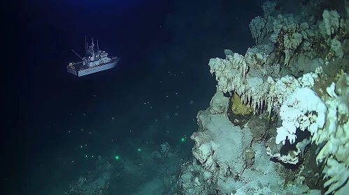 Subaquatic Cave Exploration with Boat