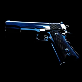 Artistic Blue Handgun Image