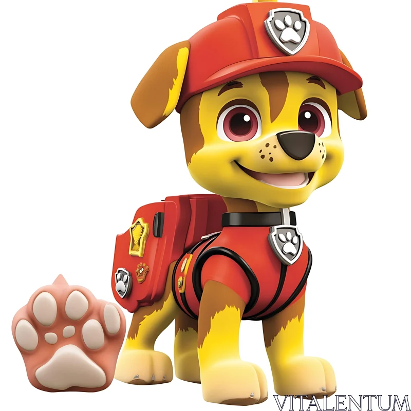 Rescue Team Dog Cartoon Character AI Image