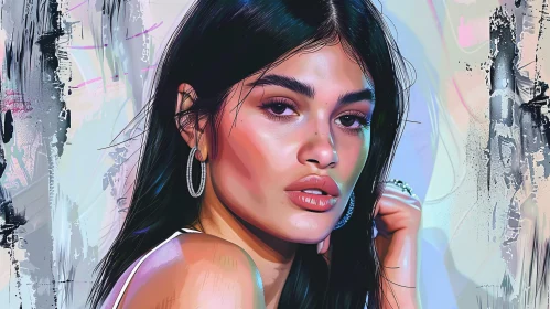 Kylie Jenner Portrait in Artistic Style