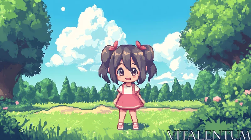 Anime Character in Scenic Outdoor Setting AI Image