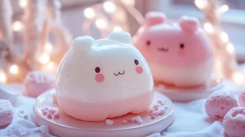 Pastel Kawaii Figures Still Life