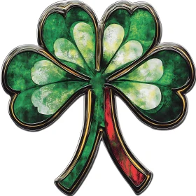 Stylized Shamrock with Golden Border