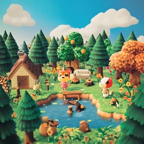 Charming Animated Forest Scene