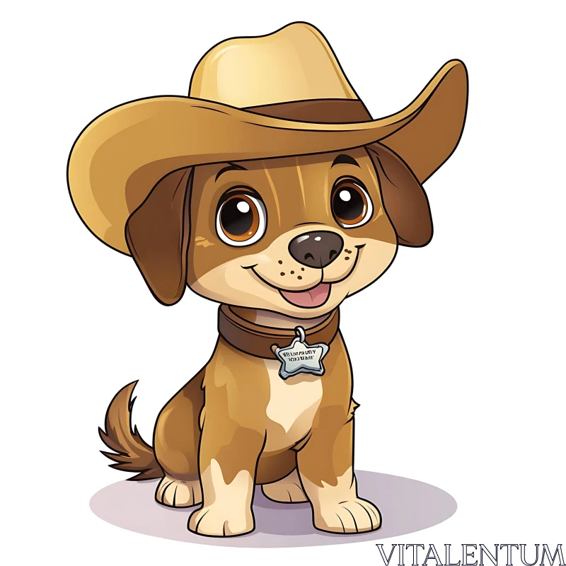 Dog Dressed as Cowboy AI Image