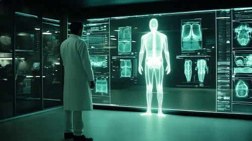 Futuristic Anatomy Scan in Medical Lab