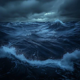 Turbulent Ocean Under Ominous Clouds