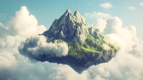 Serene Mountain Island in the Sky