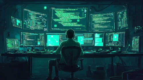 Coding Professional Working on Multiple Monitors