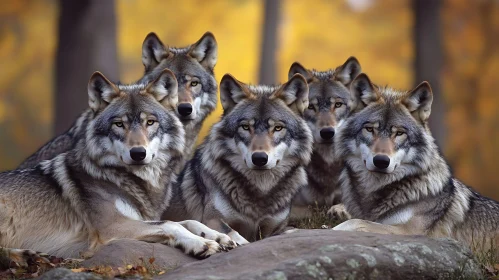 A Group of Wolves Resting