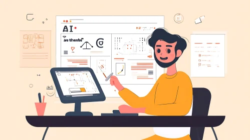 AI Developer Working on Interface Design