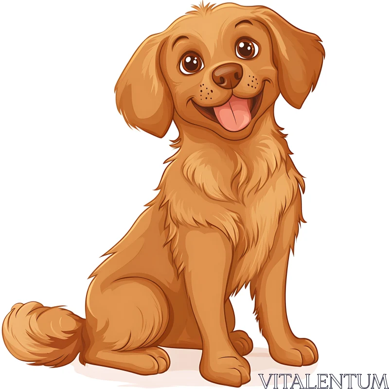 Joyful Cartoon Dog Illustration AI Image