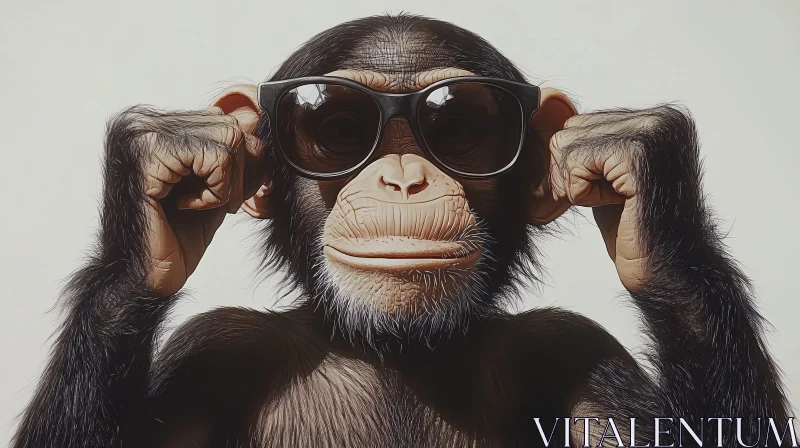 Chimpanzee with Sunglasses AI Image