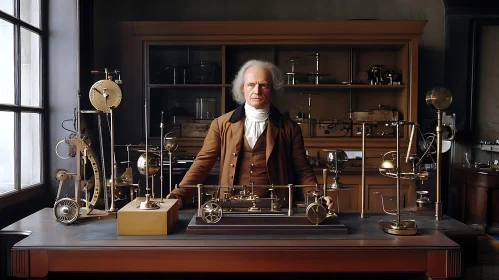 Vintage Science Lab with Scientist