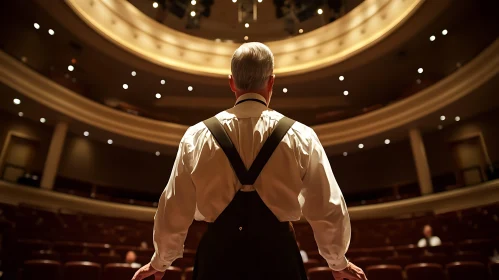 Performer Awaiting Audience in Theater