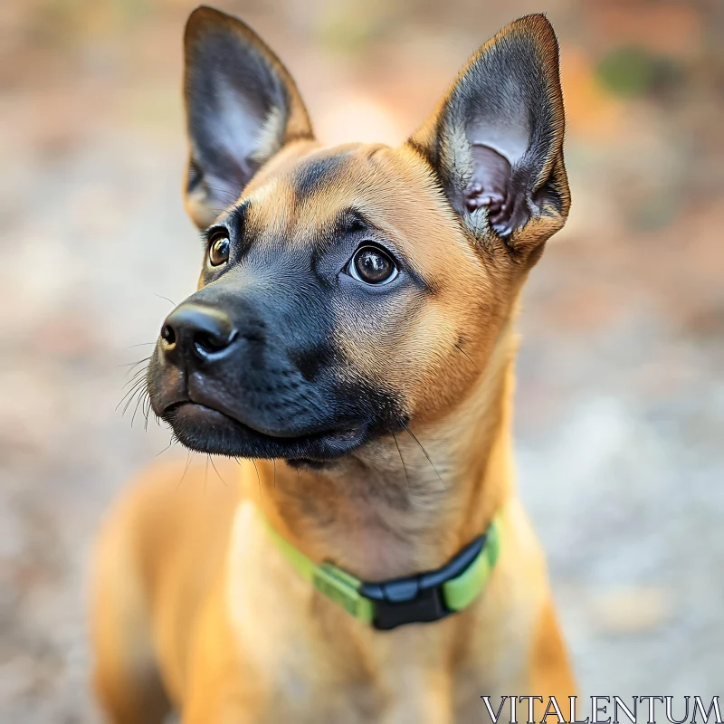 Alert and Expressive Puppy with Perky Ears AI Image