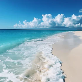 Coastal Serenity: Waves on Sandy Shore