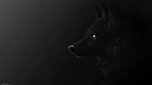 Mysterious Wolf in the Shadows