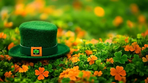 Lucky Green Hat with Clovers