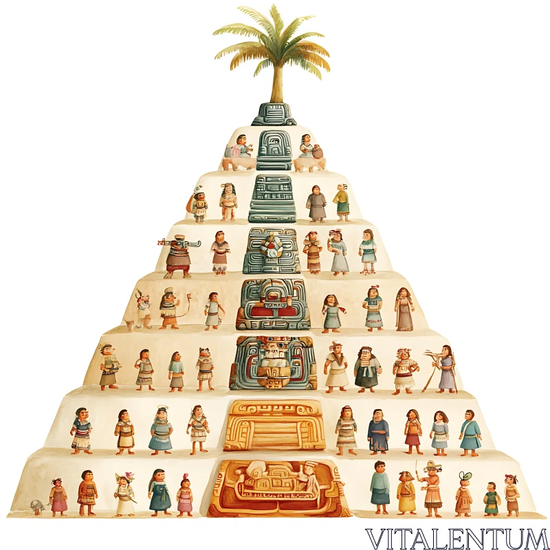 Historical Pyramid with Figures AI Image