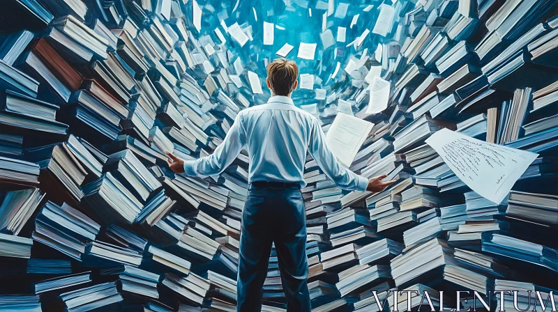 Information Overload: A Sea of Knowledge AI Image