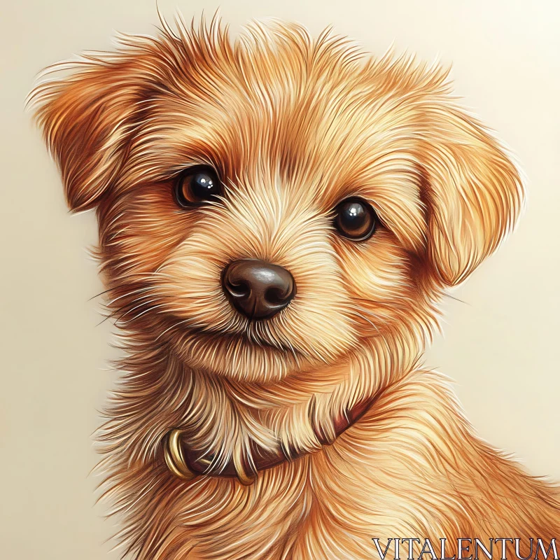 Adorable Puppy with Expressive Eyes AI Image