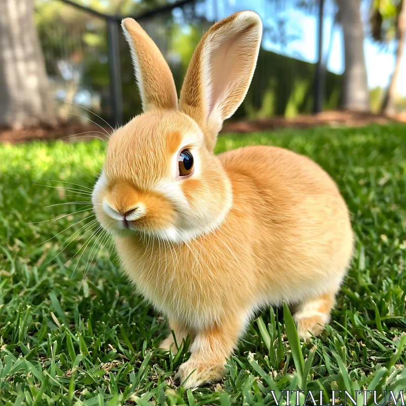 Cute Rabbit Portrait in Natural Light AI Image